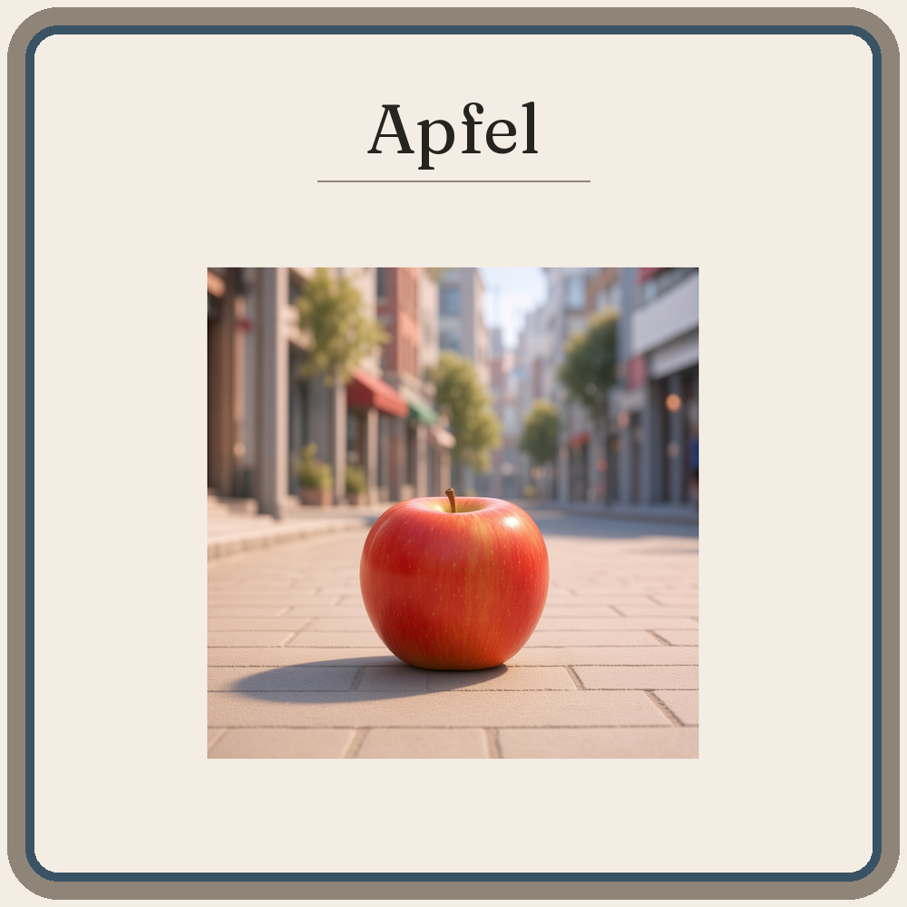Schild Apfel